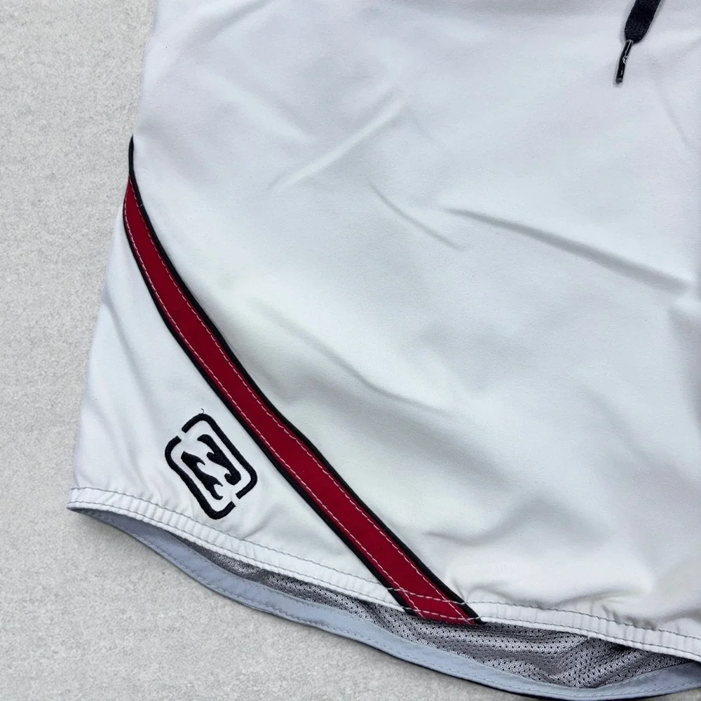 Vintage Billabong Andy Irons Boardshorts Mens 36 White Red Rising Sun Lined Y2K